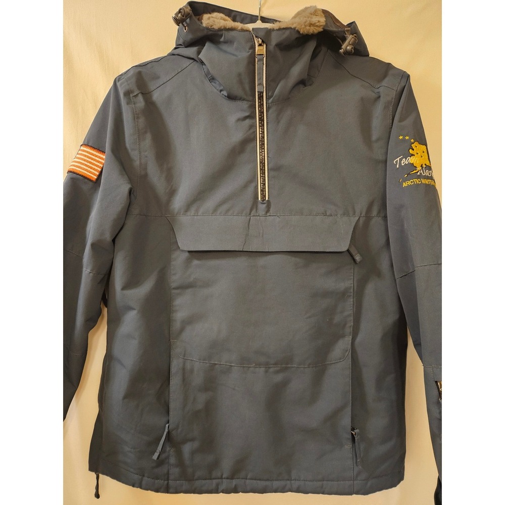Turbine Team Alaska Arctic Winter Games Anorak Jacket Gray Womens Medium - Picture 2 of 16